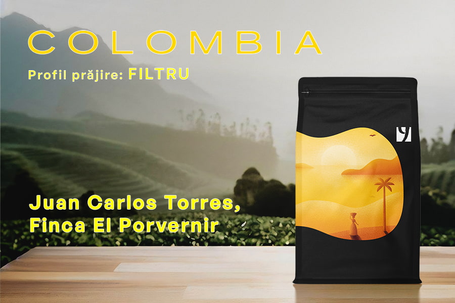 COLUMBIA Juan Carlos Torres, Finca El Porvernir, Le Champagne, Naturală/Anaerobă, prăjire foarte ușoară 250g