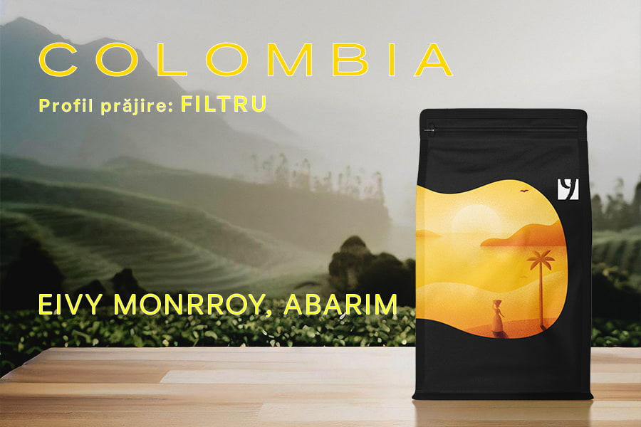 COLUMBIA Eivy Monrroy, Abarim, Honey / 48 ore fermentare aerobică, 7 zile fermentare cu mucilagiu, prăjire foarte ușoară 250g